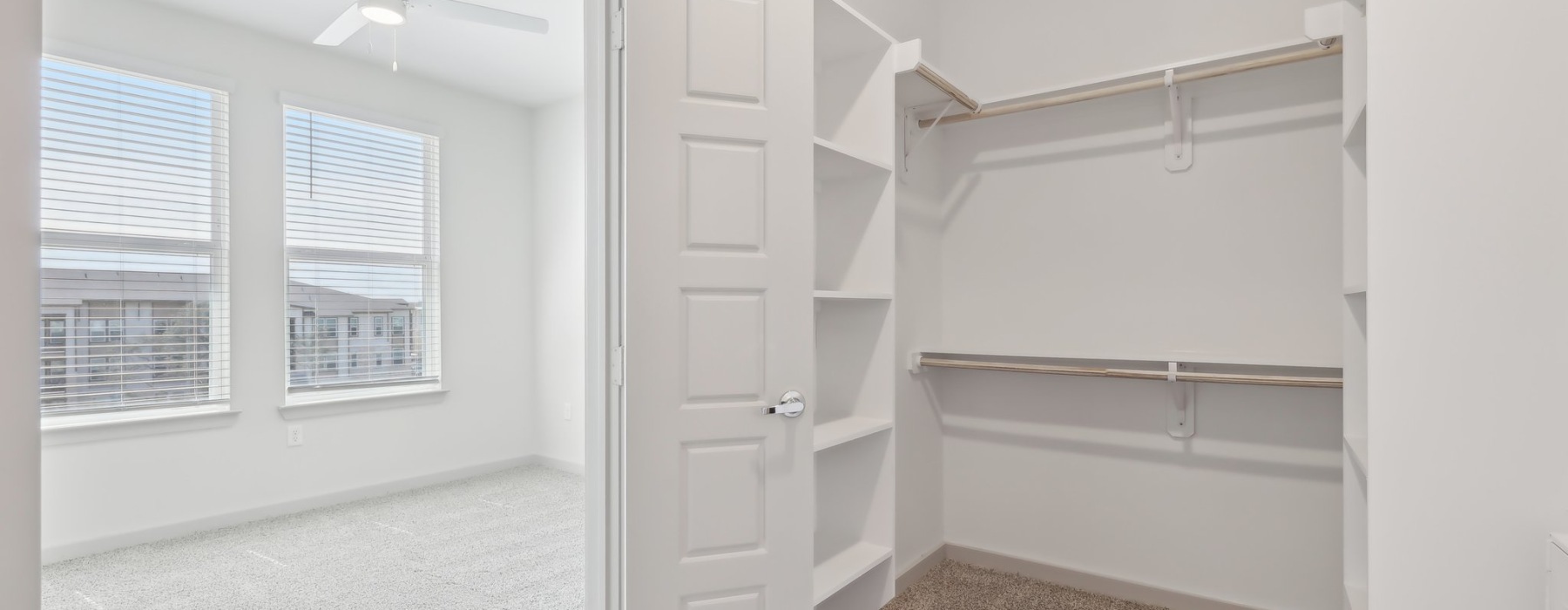 Walk-in closet in a Casagave apartment floorplan in Leander TX