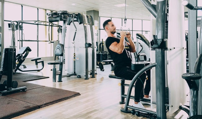 a person working out in a gym